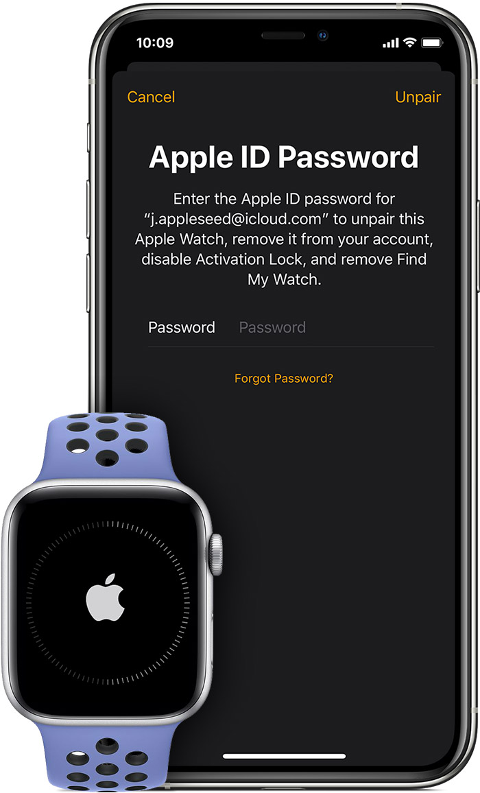 Подкана да въведете вашата Apple ID парола, за да изключите Activation Lock (Заключване на активиране).