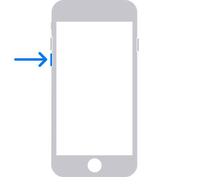 Volymsänkningsnappen på en äldre iPhone