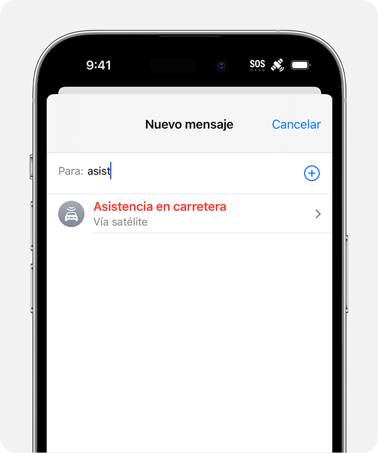 Cuando estés sin conexión, puedes enviar un mensaje de texto para obtener asistencia vial.