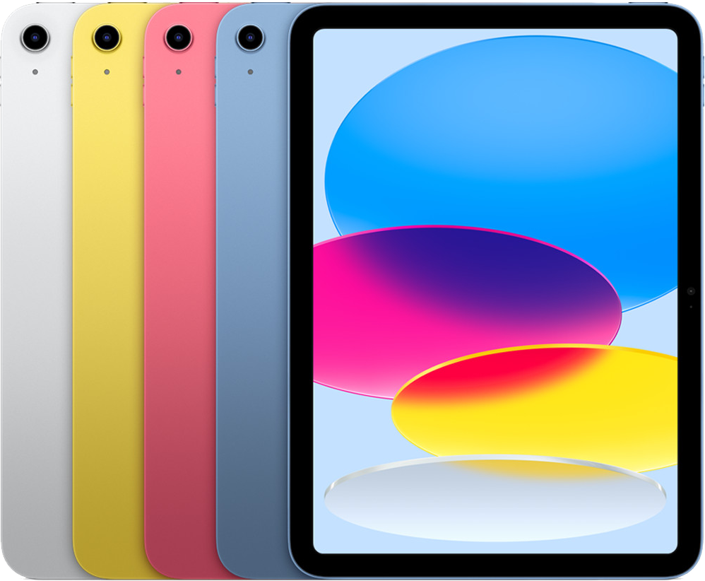 iPad (10th generation) has a small, circular front camera cutout and microphone on the landscape side of the display