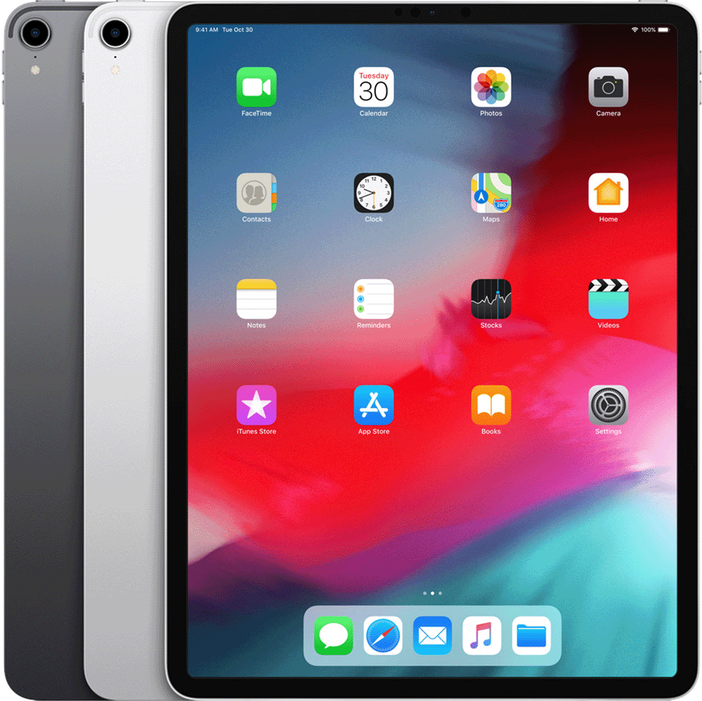 iPad Pro (12,9", 3. Generation) hat einen USB-C-Anschluss und eine runde Aussparung für die Rückkamera