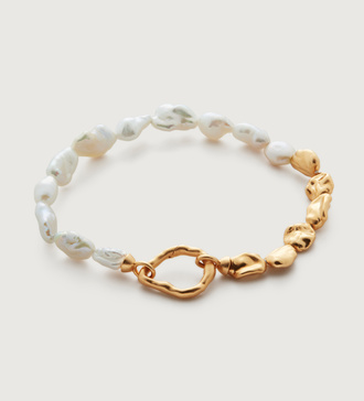 Gold Vermeil Keshi Pearl Bracelet - Pearl - Monica Vinader