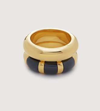 Kate Young Black Onyx Stacking Rings - Monica Vinader
