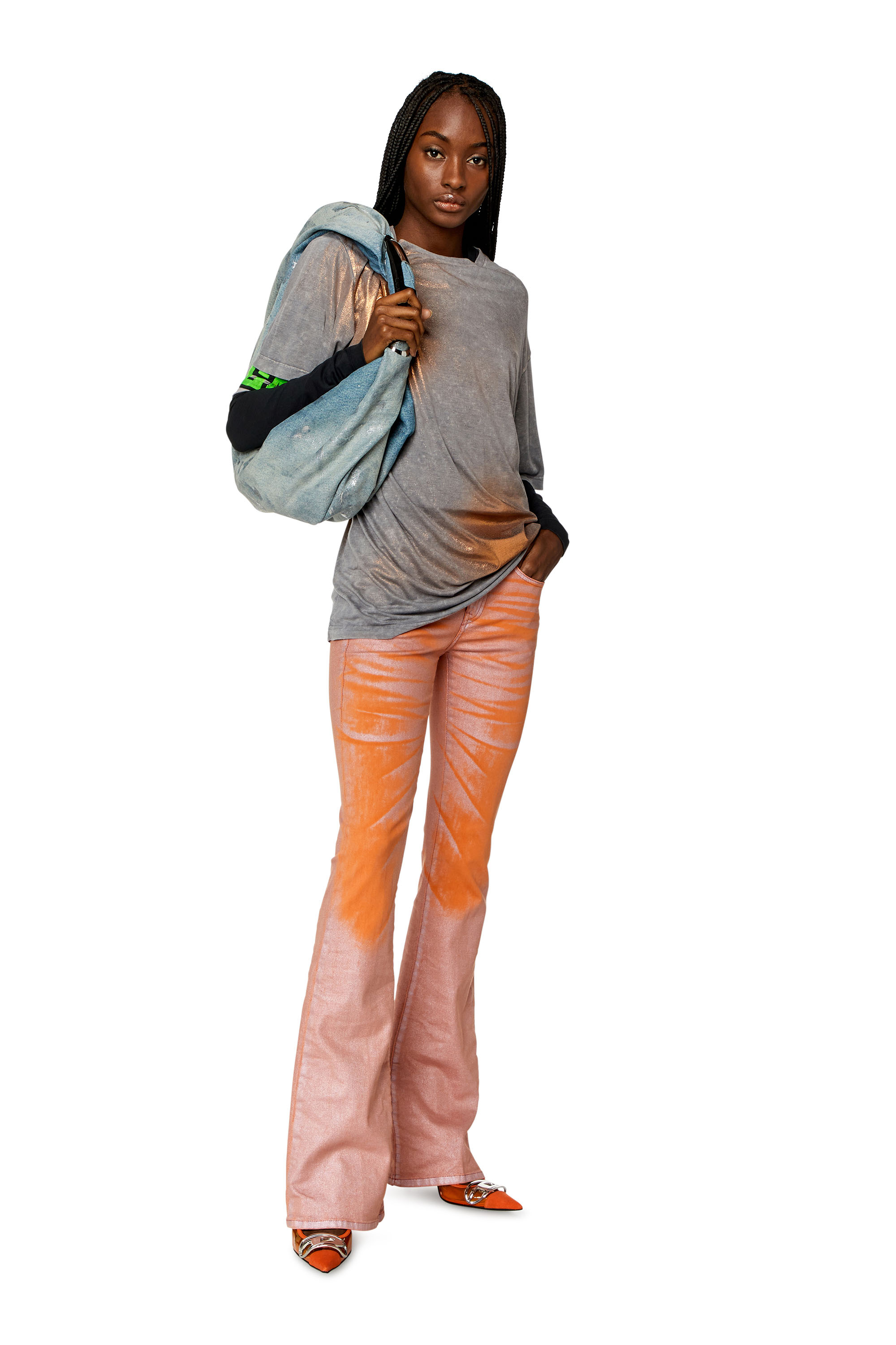 Diesel - Bootcut and Flare Jeans 1969 D-Ebbey 068KT, Rosa/Orange - Image 2