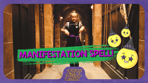 Girl performing a spell. Felicity Foxglove from The Worst Witch.