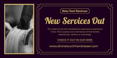 Vintage Divine Touch Hairdresser Twitter Post Template