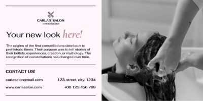 Elegant Monocolor Carla's Hairdresser Salon Twitter Post Template
