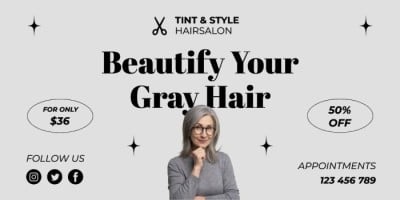 Modern Tint & Style Hairdresser Salon Twitter Post Template