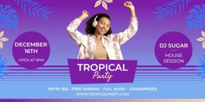 Tropical Party DJ Sugar Twitter Post Template
