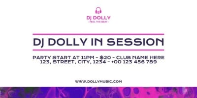 Modern Pink DJ Dolly Twitter Post Template