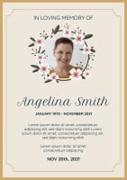 Simple Angelina Smith Funeral Invitation Template