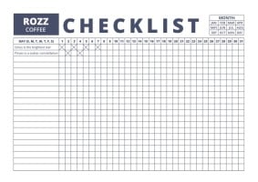 Simple Rozz Coffee Checklist Template