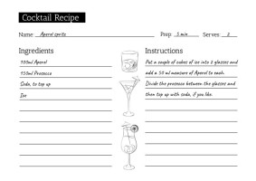 Minimalist Hand-drawn Cocktail Recipe Template