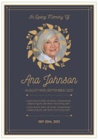 Leaves Ana Johnson Funeral Invitation Template