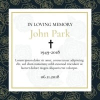 Duotone Floral John Park Funeral Invitation Template