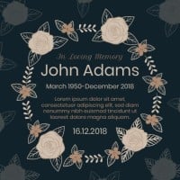 Floral John Adams 2018 Funeral Invitation Template