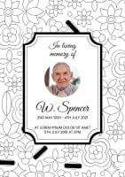 Ornamental White W. Spencer Funeral Invitation Template