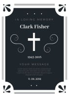 Duotone Ornamental Clark Fisher Funeral Invitation Template