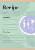 Hand-drawn Minimalist Main Dish Recipe Template