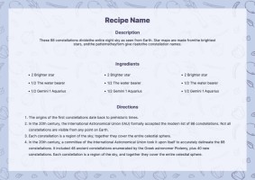 Pattern Hand-drawn Horizontal Card for Recipe Template
