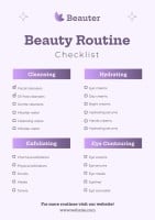 Aesthetic Modern Natural Beauty Cosmetics Routine Checklist Template