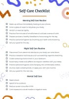 Abstract Creative My Daily Self Care Checklist Template