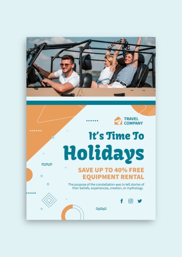 Geometric Travel Company Discount Flyer Template