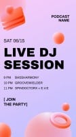 Gradient 3D Forms DJ Session Podcast Instagram Story Template