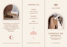 Aesthetic Boho Style Shop Trifold Brochure Template