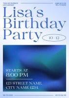 Modern Grainy Gradient Lisa's Birthday Party Poster Template