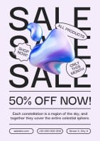 Modern Holographic Forms Sale Poster Template
