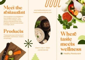 Geometric Modern Healthy Restaurant Trifold Brochure Template