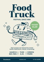 Cool Linear Food Truck Urban Festival Poster Template
