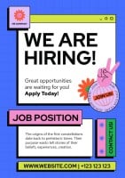Grid Flat HR Company We Are Hiring   Poster Template
