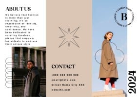 Modern Minimalist Fashion Trifold Brochure Template