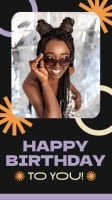 Geometric Cool Happy Birthday to You! Instagram Story Template