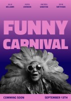 Gradient Duotone Funny Carnival Comedy Movie Poster Template