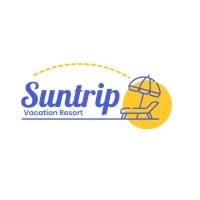 Duotone Linear Suntrip Vacation Resort Logo Template