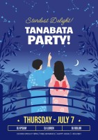 Flat Gradient Tanabata Party Stardust Delight Poster Template