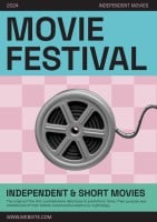 Cool 3D Movie Festival Poster Template