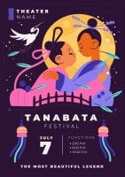 Flat Modern Tanabata Festival The Most Beautiful Legend Poster Template