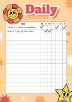 Hand-drawn 90s Style Daily Tasks Checklist Template