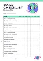 Hand-drawn Stickers Daily Checklist Template
