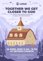 Flat Minimalist Church Event Invitation Template