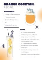 Cool Hand-drawn Bar Cocktail Recipe Template