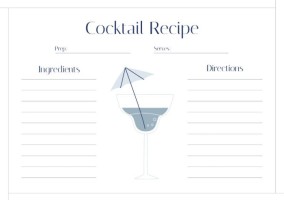 Elegant Simple Natalia's Cocktail Recipe Template