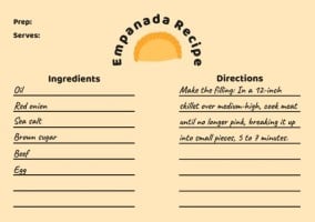 Hand-drawn Elegant Empanada Recipe Template