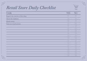 Elegant Ornamental Retail Store Daily Checklist Template