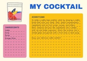 Colorful Hand-drawn My Cocktail Recipe Template