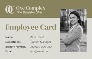 Elegant Minimalist Horizontal Employee ID Card Template